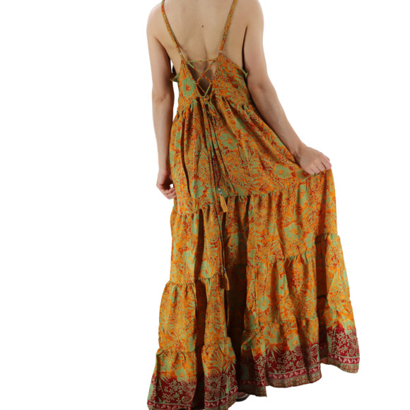 La Fiorentina Floral "Carina" Maxi Dress with V-Neckline - Picture 2 of 3